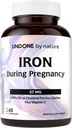 IJzersupplement, Ferrous Bisglycinaat, Zacht, met vitamine C als L-Calcium Ascorbaat, Tijdens de zwangerschap door Undone by Nature, 100% dagelijkse waarde, Blood Builder, 60 Vegan Caps