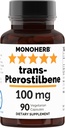 MONOHERB Trans-Pterostilbene 100 mg per capsule - 90 Vegetarische capsules