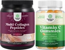 Bundel van Multi Collageen Proteïne Poeder voor Vrouwen en Mannen - Haarhuid en Nails Vitaminen en Kauwbare Vitamine C Gummies voor Volwassenen Immune Booster voor Volwassenen en Natuurlijke Koude Remedie