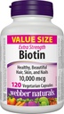 Webber Naturals Biotin Extra Sterkte 10.000 mcg, 120 capsules