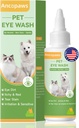 Oogdruppels voor honden en katten: Pet Eye Wash om Allergie en Irritatie te kalmeren - Hondenoogdruppels om Droge Ogen Roze Ogen - Pet Tear Stain Cleaner - geschikt voor alle dieren