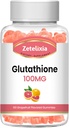 2 Pack Glutathion Collageen Gummies, Collageen Gummies met vitamine C, Glutathion supplement voor vrouwen, Hair Skin Nails Muscle & Joint, Anti-Aging, Vegan, Sugar Free, Grape Fruit smaak, 120 Tellen