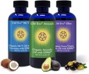 Huiles comestibles tout naturel, 4oz ensemble échantillonneur avec C60 ESS60 pur, Immune support et supplément de soutien conjoint avec huile d'olive, huile d'avocat et huile de coco MCT, lot de 3, 4 oz