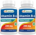 Meilleure vitamine naturelle b6 200mg pour les adultes, 120 comprimés (120 Nombre (paquet de 2))