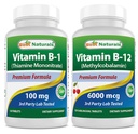 Best Naturals Vitamine B1 als Thiamine Mononitraat 100 mg & vitamine B12 6000 mcg