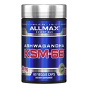 ALLMAX Essentials Ashwagandha KSM-66 (60 Veggie Caps) - Augmenter la force musculaire et la récupération - Non-OGM, sans gluten - 30 portions