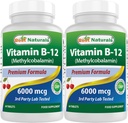 Best Naturals Vitamine B-12 als Methylcobalamine (methyl B12), 6000 mcg 60 Sublingual Tablets (60 Count (Pack of 2))