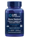 Life Extension Bone Restore Calcium Supplement Kauwtabletten, Bone Health Supplement, Calcium, Vitamine D, Mineralen, Glutenvrij, Non-GMO, 60 tabletten