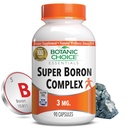 Botanic Choice Super Boron Complex (3mg) - Bevordert bot en prostaat gezondheid door metabolische calcium & Magnesium - 3 vormen van boron voor mannen en vrouwen (90 capsules)