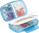 Organisateur de pilules de voyage Daviky, distributeur hebdomadaire de pilules 1 fois par jour, grande boîte à pilules, preuve d'humidité 8 Cas de pilule de compartiment, support de pilule portable pour médicaments, suppléments et vitamines (bleu)
