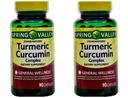 Spring Valley Standerdized Complex Turmeric Curcumin Dieetsupplement Capsules, 500 mg, 90 telling, 2 pk