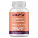 BESTVITE L-Arginine L-Citrulline 500mg / 250mg Vegan (240 capsules végétariennes) - Pas de stéarate - Pas de phosphate de dicalcium - Non OGM - Sans gluten
