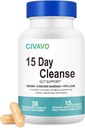 15 dagen Gut Cleanse voor vrouwen & mannen- Gut en Colon Ondersteuning- Probiotica& Psyllium Husk Reinigen Bowel oplossen capsules, Dieetsupplement (30 capsules)