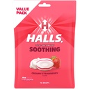 HALLS Throat Soothing (voorheen HALLS Breezers) Romige aardbeien Throat Drops, Economy Pack, 70 Drops