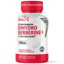Nature's Fusions Dihydroberberine Supplément 100mg 60 Capsules - avec Ceylan Cannamon - 5X plus efficace que la Berbère régulière HCL
