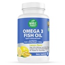 Omega 3 Visolie Supplementen, Maximale sterkte 2400 mg Omega-3, 1440mg Visolie, EPA DHA vetzuren, Hart Gezondheid, Visie, Oog, Hersenen, Immuun Ondersteuning voor Vrouwen & Men. Natuurlijke Citroen smaak, 60 ct (1)