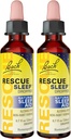Bach RESCUE goutteau de sommeil, aide naturelle au sommeil, essence de fleurs homéopathiques, sans mélatonine, sucre, et gluten, ami de la famille, formule non-alcohol, 2 pack, 20mL Ea