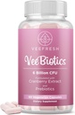 VeeFresh VeeBiotics Probiotiques de canneberge pour les femmes - 60 Capsules Probiotiques pour les femmes avec prébiotiques et extrait de canneberge pour l'équilibre du pH et le contrôle de l'odeur, favorise la flore vaginale saine et le bien-être général