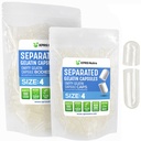 XPRS Nutra Gelatine Formaat 4 Gescheiden Capsules - 100 Tel helder kleine lege capsules gescheiden in zakken - DIY vulbare pilscaps - Maat 4 Gel Do-It-Yourself Vitamine en supplement vullen