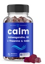 NutraChamps Kalm Gummies, Stress Gummies Supplement met Ashwagandha, L-Theanine, GABA, Vitamine B6 & Citroen Balsem, Ondersteunt Mood, Focus & Stress Relief, Natuurlijke Berry, 90 Gummies