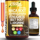 Clean Nutra Biologische Maca Root Liquid Drops met Ashwagandha, Fenegriek, Beetwortel en L-Arginine Liquid Multivitamine voor vrouwen en mannen - Adapto Drive