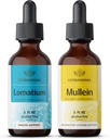 HERBAMAMA Herbal Liquid Drops Kit - bundel Lomatium Root Extract en Mullein Leaf Tinctuur 2 fl oz - Vegan, Non-GMO, Sugar & Alcohol-Free - 2 Pack