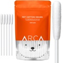 Swabs de coton pour chiens et chats - Chat et chien Nettoyeur d'oreille Long Swab de coton - Extra Long Stick, Cat et chien Kit de nettoyage d'oreille pour chiots et animaux de compagnie, Swabs de coton pour animaux de compagnie polyvalents pour oreilles (100 Buds)