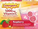 Emergen-C 1000mg vitamine C poeder, met antioxidanten, B vitamines en elektrolyten, Immuniteitssupplementen voor Immune Ondersteuning, Cafeïnevrije Fizzy Drink Mix, Raspberry smaak - 30 Tellen/1 Maand Levering