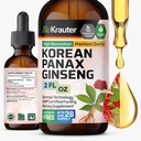 BIO KRAUTER Panax Ginseng Extract Liquid - Korean Red Ginseng Supplement Alcoholvrij - Immune Support - Vegan, Sugar Free - 2 Fl.Oz.