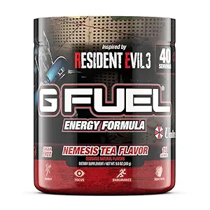 G Fuel Celeste Strawberry Energy Drink Powder, Pre Workout Cafeine Mix voor Gaming, Sugar Free Focus Amino, Vitamine + Antioxidanten, 9,8oz (Celeste Aardbei, 40 Servers)