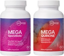 Microbiome Labs Heart Health Support Bundle - MegaSporeBiotic Spore Based Probiotic Supplement (60 capsules) + MegaQuinon K2-7 Vitamine K Supplement (60 capsules)