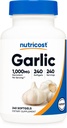 Nutricost Knoflook 1000mg, 240 Softgels - Odorless, Premium Glutenvrije Supplement