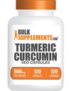 BulkSupplements.com Kurkuma 500mg Extract Capsules - Curcuma Supplementen, Kurkuma Curcumine - Glutenvrij,120 Veg Capsules (Pack of 1)