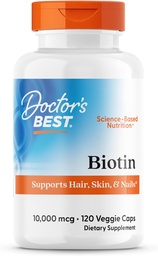 Artsen Beste Biotine, Ondersteunt Haar, Huid, & Nagels, Niet-GMO, Glutenvrij, Sojavrij, Vegan 120 Veggie Caps