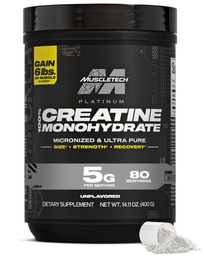 MuscleTech Creatine Monohydraat Poeder, Platinum Pure - Unflavored Micronized Create for Men & Women - Workout Supplements for Performance, Muscle Recovery & Builder-(80 Servings) Verpakking mei Vary