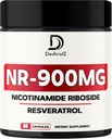 NAD Nicotinamide Riboside Resveratrol 900mg Plus Resveratrol 100MG - Cellular Production & Restoration, Aging Well, Algehele vitaliteit - 80 Capsules