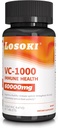 Losoki VC 1000 - High-Dose Vitamine C Supplementen voor Immune Support & Antioxidant Protection - Gebufferde Formule met Rose HIPS Powder - 60 Tablet