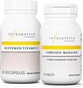 Integrative Therapeutics Bundel met Cortisol Manager, 30 tabletten - Gebufferde vitamine C Capsules 1000 mg, 60 Vegan Capsules - Stress Supplement met Ashwagandha* - Immuunsupplement met antioxidanten