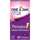 Un jour pour les femmes Prénatales 1 Multivitamine incluant vitamine A, vitamine C, vitamine D, B6, B12, fer, oméga-3 DHA et plus, Comprimé, Softgels, 60 Compte - Supplément pour avant, pendant et après la grossesse