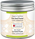 Poudre essentielle de lin pur de Greenwood (Linum usitatissimum) certifiée biologique 100gm (3,5 oz)