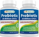 Best Naturals Probiotic 10 Strains 30 Miljard Plank Stable 120 Veggie Caps (120 Tellen (Pack of 2))