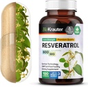 BIO KRAUTER Resveratrol Supplement Capsules 600 mg - 100 Telling - Natuurlijke Antioxidant Bron - 98% Pure Trans Resveratrol Powder - Vegan
