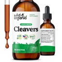 Wild & Organic Clears Tinctuur - Natuurlijke Detox Drops with Clears Leaf - Galium Aparine Herb Extract Supplement - Vegan, Sugar & Alcohol-Free - 2 fl oz