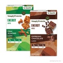 Gewoon eiwit - Energy Bites Variety Pack, 24 Bars - Plant Based Cafeïnated Squares - 55mg Cafeïne - Energie Boost - 8g Proteïne, 2g Suiker, 5-6g Vezel, 120-130 Calorieën - Veganistisch, Glutenvrij, Niet GGO