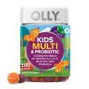 OLLY Kids Multivitamine & Probiotic Gummy, Digestieve Ondersteuning, Vitaminen A, D, C, E, B, Zink, Kauwbare Supplement, Berry Flavored, 50 dagen levering - 100 Tel.