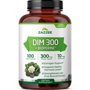 Zazzee DIM 300 mg per capsule, 100 Count, Plus 10 mg BioPerine, Estrogen Balance, Hormonal Acne, Menopauze Support, Hormonal Balance, Diindolylmethaan, Veganistan, All-Natural, Non-GMO, Made in The USA
