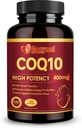 CoQ10 400mg Softgels met Omega 3 & PQQ, Krachtige Antioxidant voor Heart Health & Energy Productie, 120 Tel.
