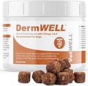 Supplément VetWELL Omega 3 pour chiens avec huile de krill antarctique, Astaxanthin, Omega 3 6 9, EPA, DHA pour peau étonnante et manteau (60 comte)