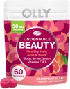 OLLY Undeniable Beauty Gummy, Voor Haar, Huid, Nagels, Biotine, Vitamine C, Keratine, Kauwbare Supplement, Grapefruit, 30 dagen levering - 60 Tellen