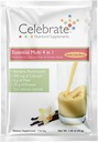 Vier vitamines 4-in-1 Bariatrische Multivitamine met Calcium Citroen Proteïne Shake, 500mg Calcium, voor Post Bariatrische Chirurgie, Vanille Cake Batter, 15 Single Serve Packets